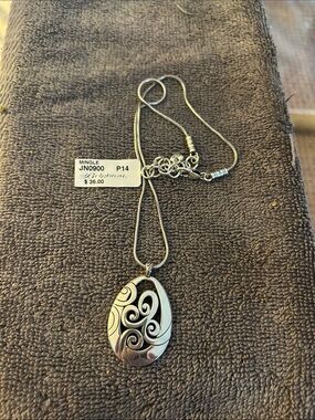 Mingle Silver Swirl Pendant Necklace - Silver